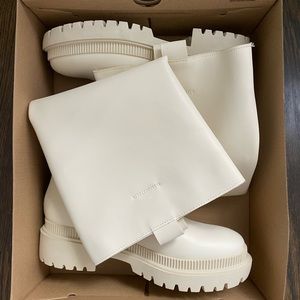 Knee-High White Boots